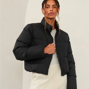 Athleta Women's Cropped Black Puffer